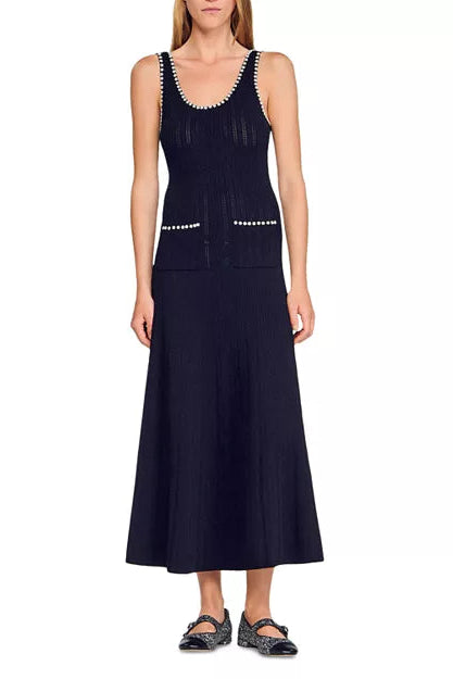 roberta Beaded Maxi Dress in black