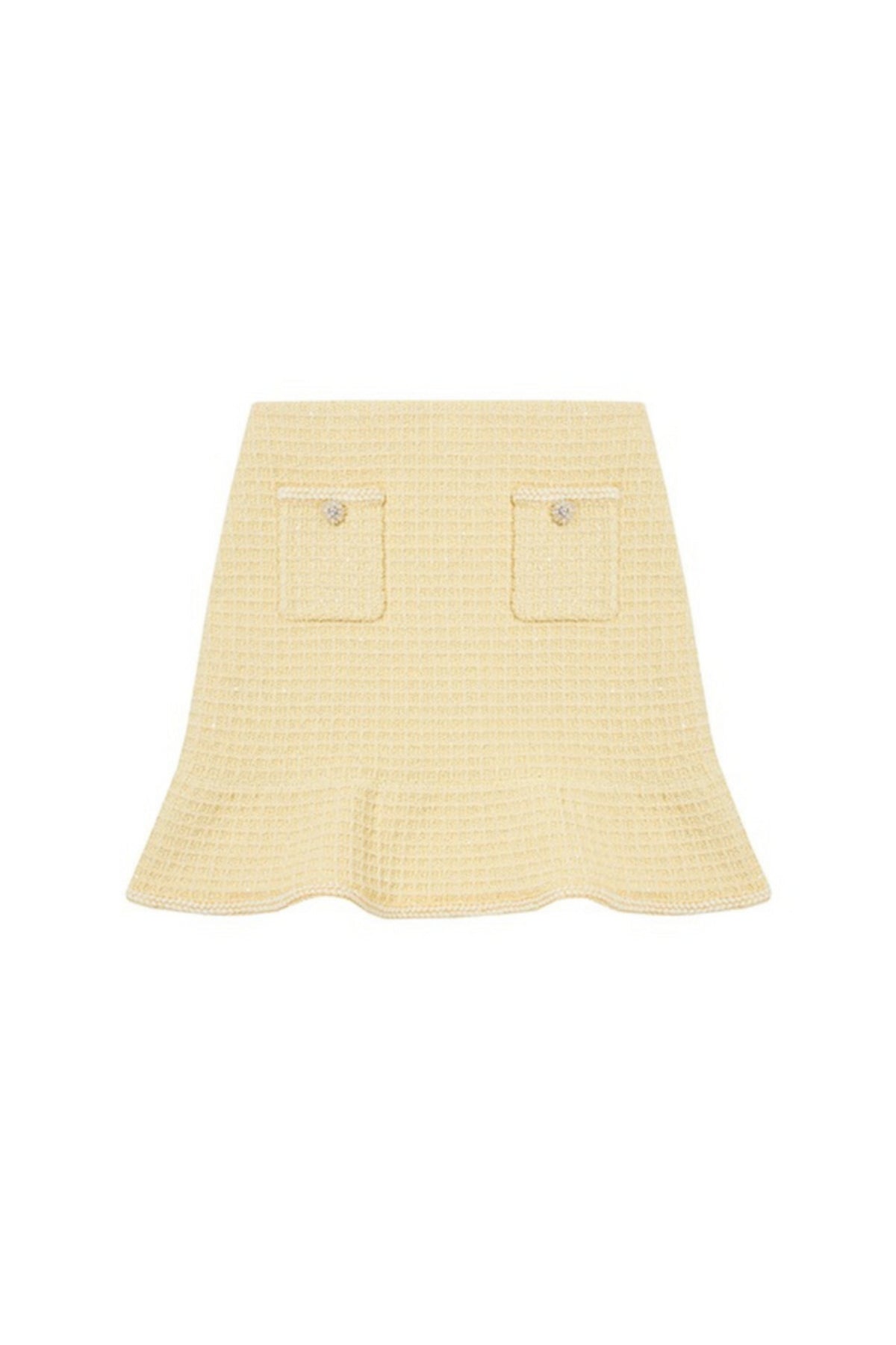 YELLOW TEXTURED KNIT SKIRT