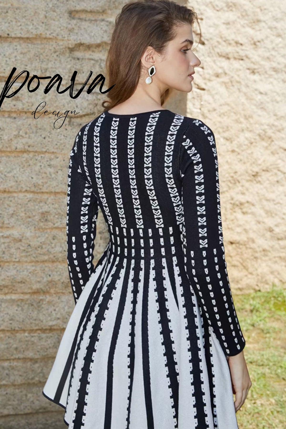 Printed tessvto long sleeves mini dresses