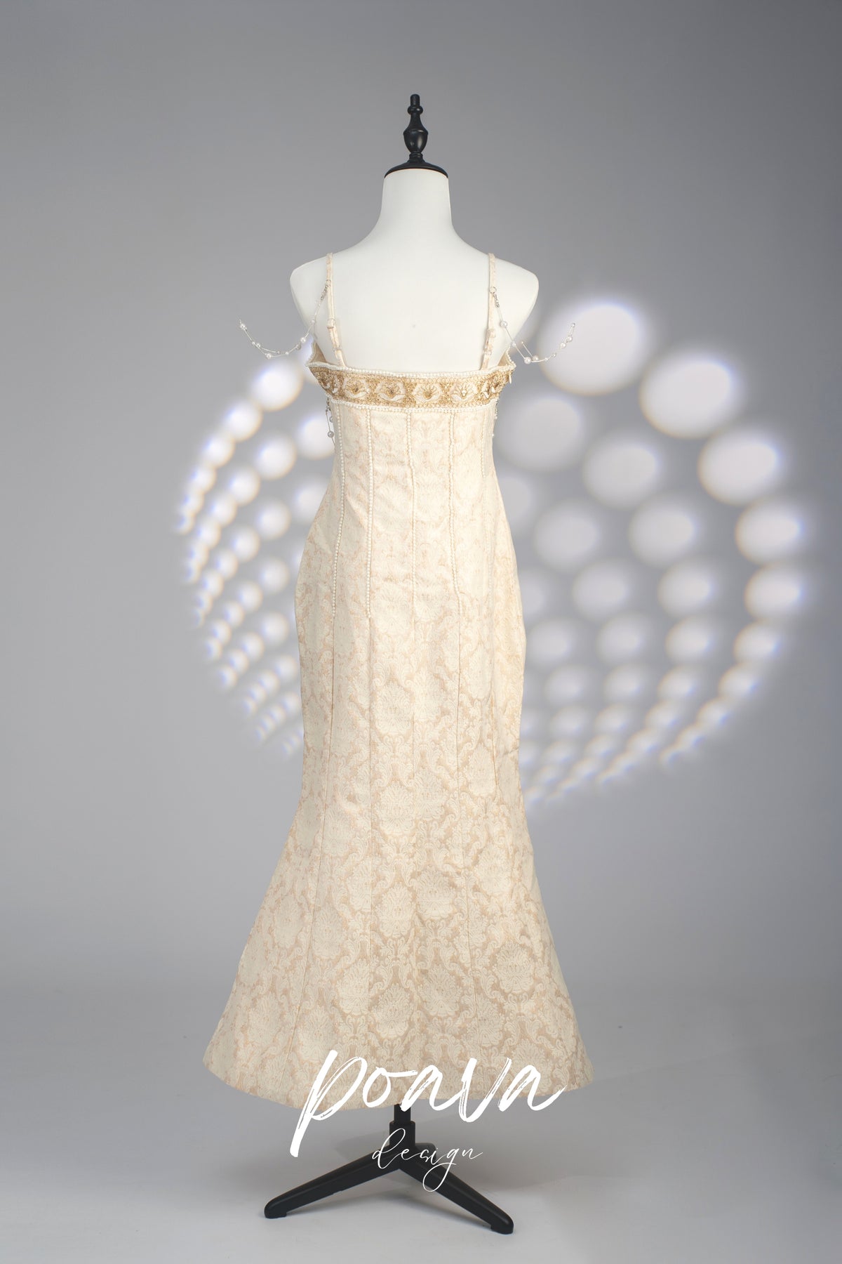 Pearl embellished mermaid midi dress
