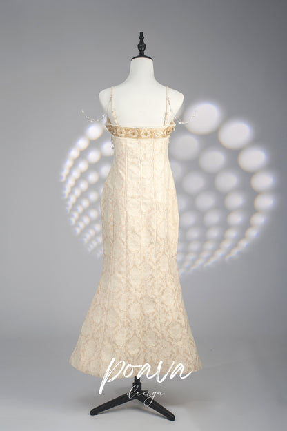 Pearl embellished mermaid midi dress