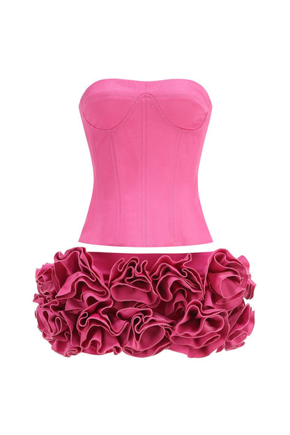 CLEGG PINK CORSET FLOWER TWO-PIECE SET
