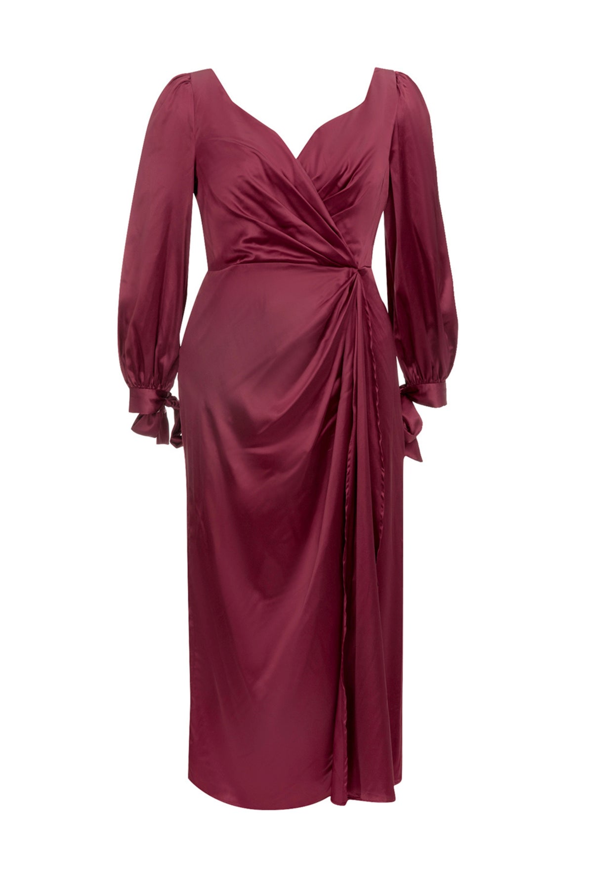 V neckline high split maxi dresses