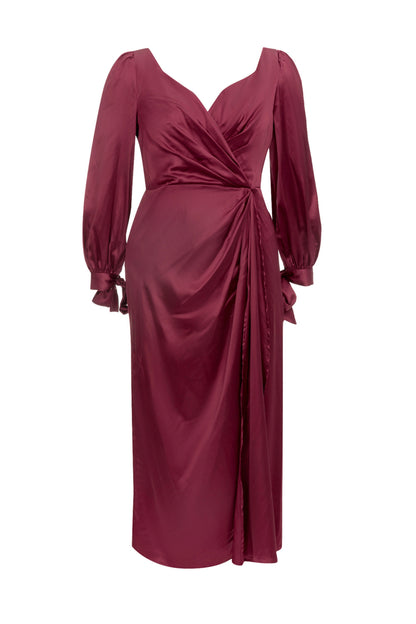 V neckline high split maxi dresses