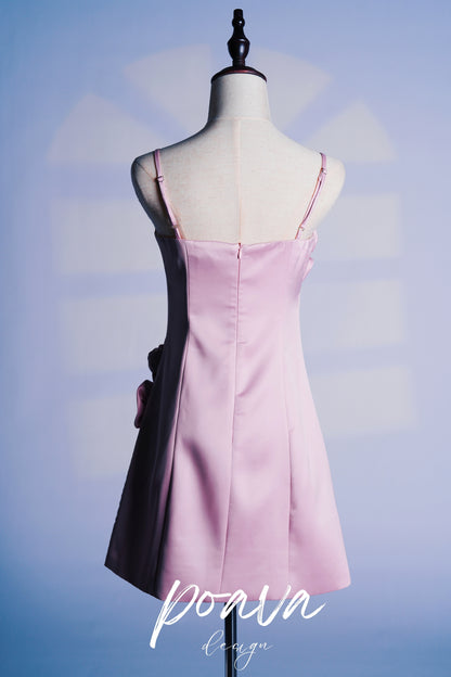 Pink flower mini dress