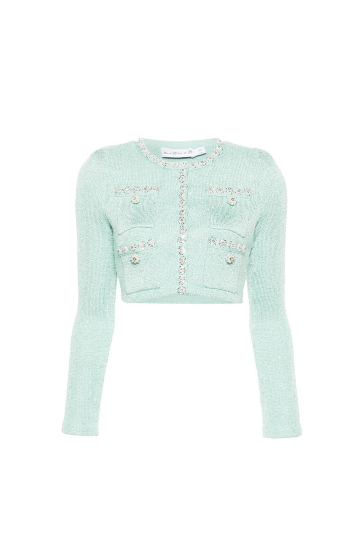 MINT SEQUIN KNIT CARDIGAN