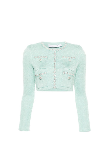 MINT SEQUIN KNIT CARDIGAN