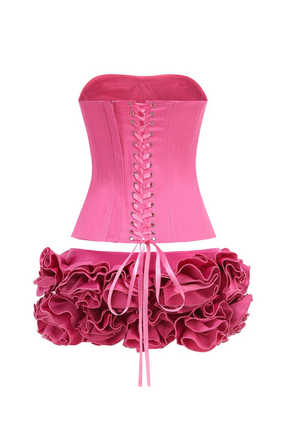 CLEGG PINK CORSET FLOWER TWO-PIECE SET
