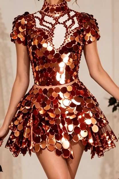 HELENE BURGUNDY SEQUINS DIAMANTE SET