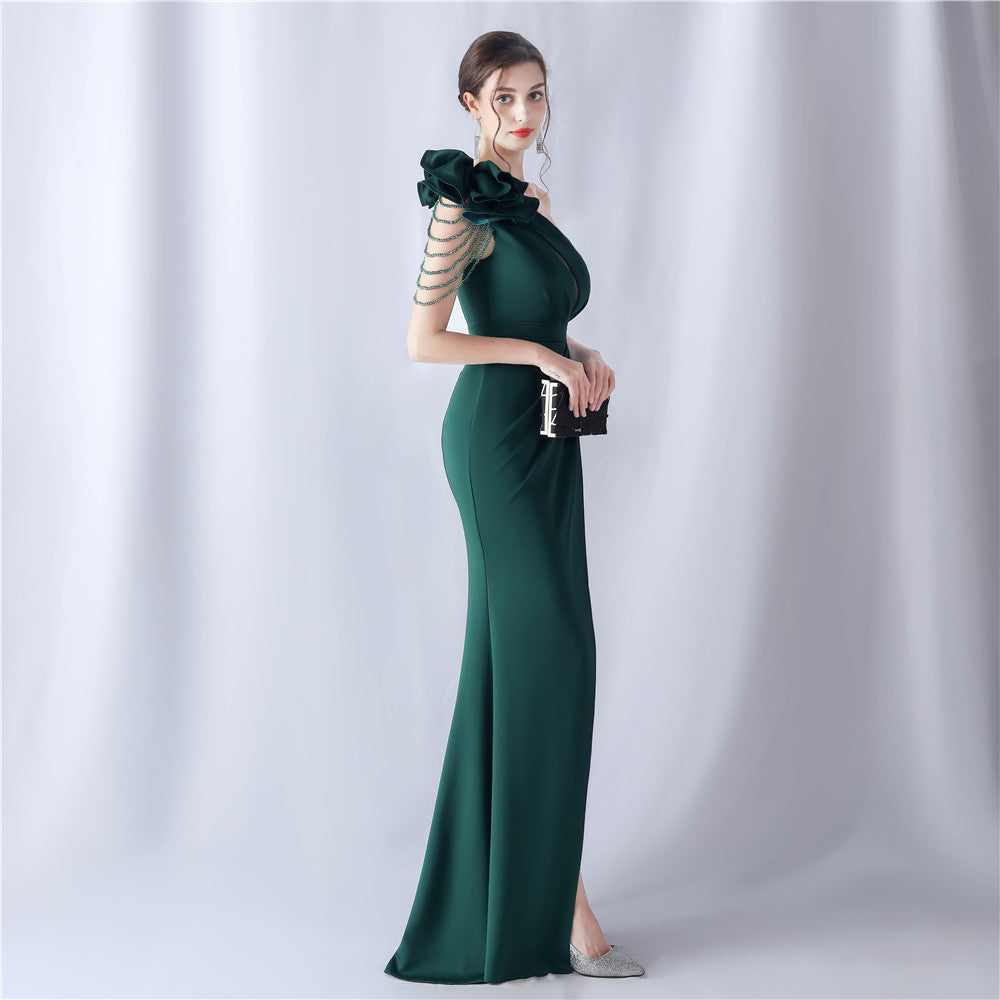 Crafted Flower With Beading Formal Dress