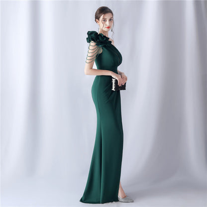 Crafted Flower With Beading Formal Dress