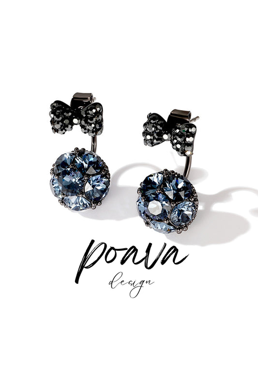 Blue Crystal embellished drop earrings
