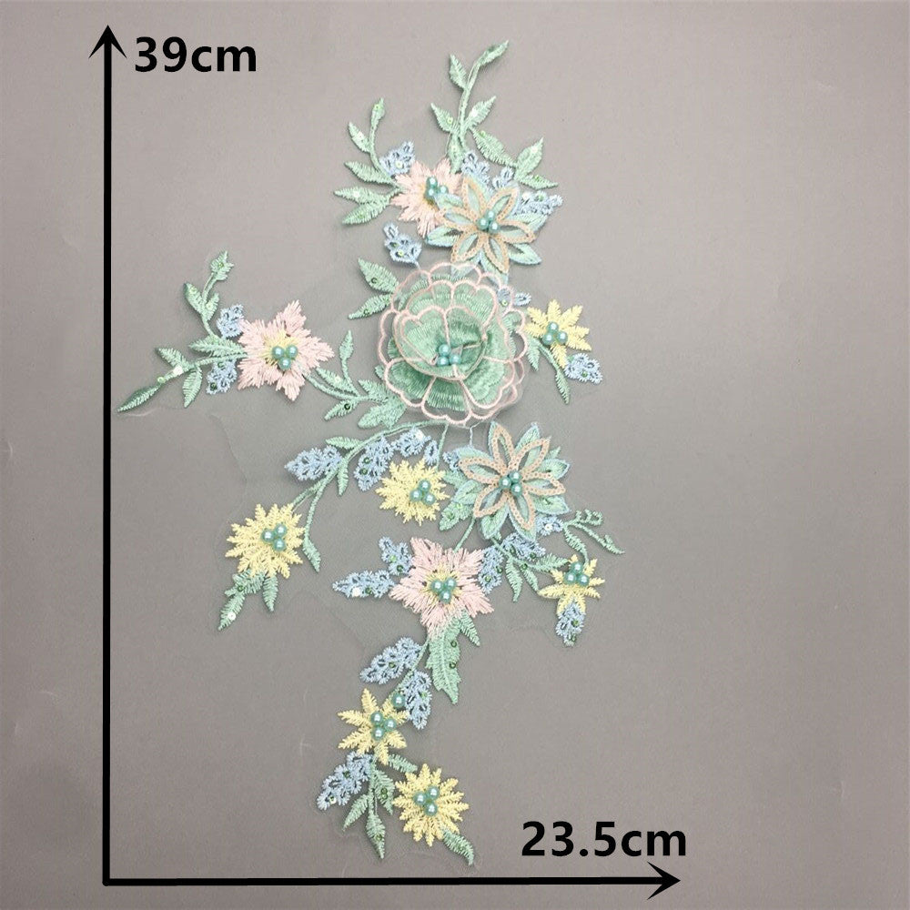 Clothing accessories: 3D floral faux pearl lace sequins, lace trim, collar embroidery decoration, DIY clothing accessories