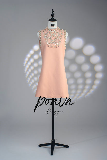 Cesca embellished sleeveless mini dress