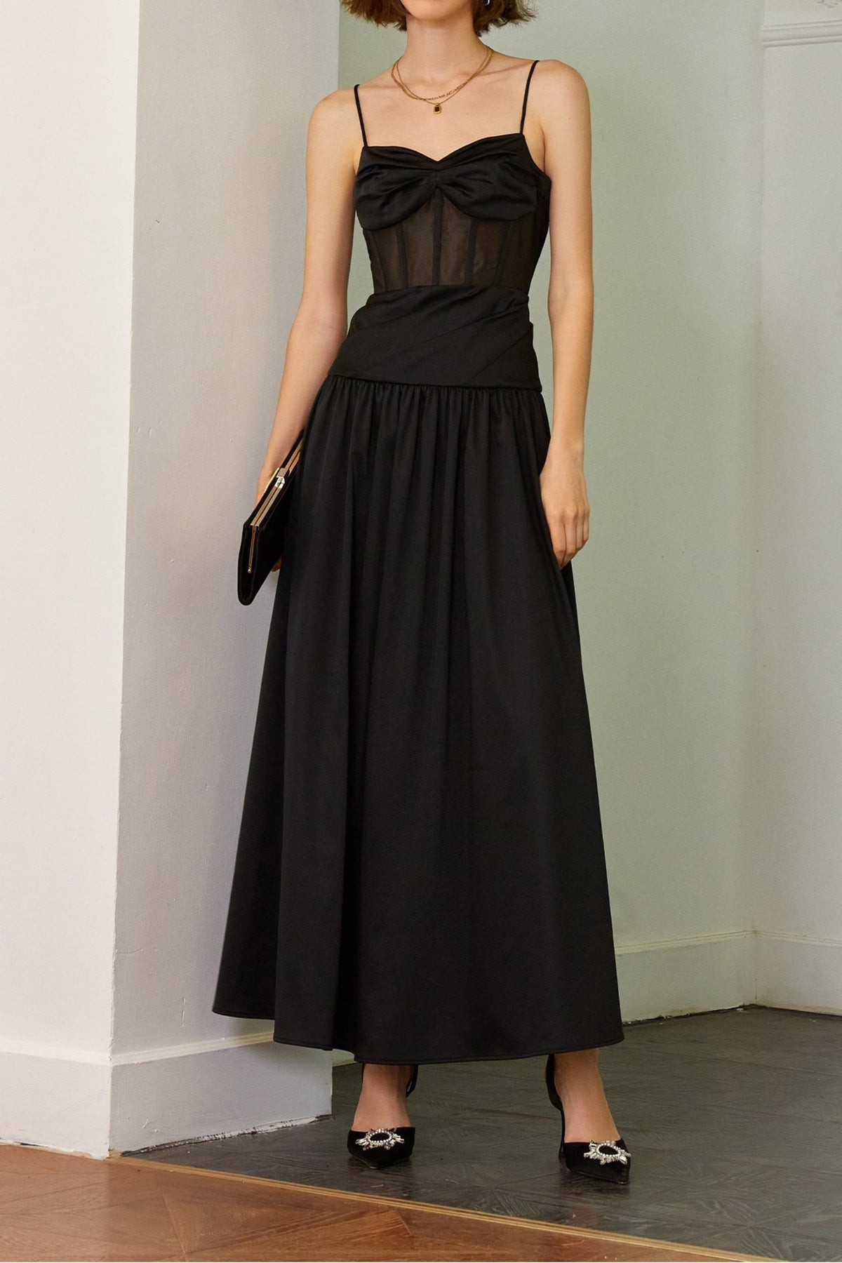 Fishbone tube maxi dress