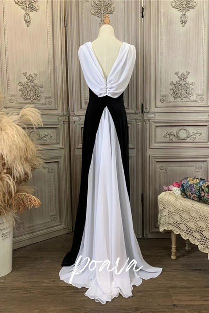 Silk backless maxi dress in black