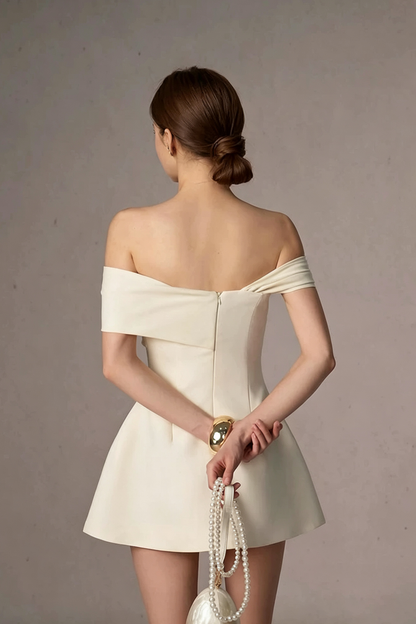 Off-the-Shoulder Twisted Front Mini Dress