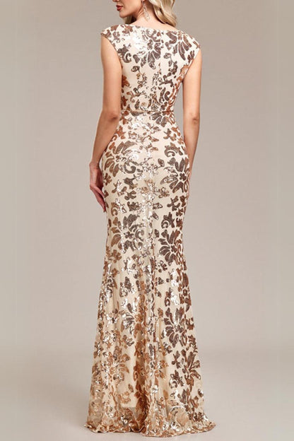 ARZILLA SEQUIN GOWN IN GOLD