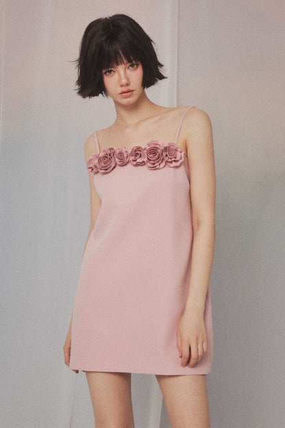 Flower mini dress in pink