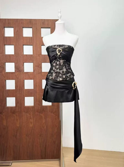 Strapless Black mini dress