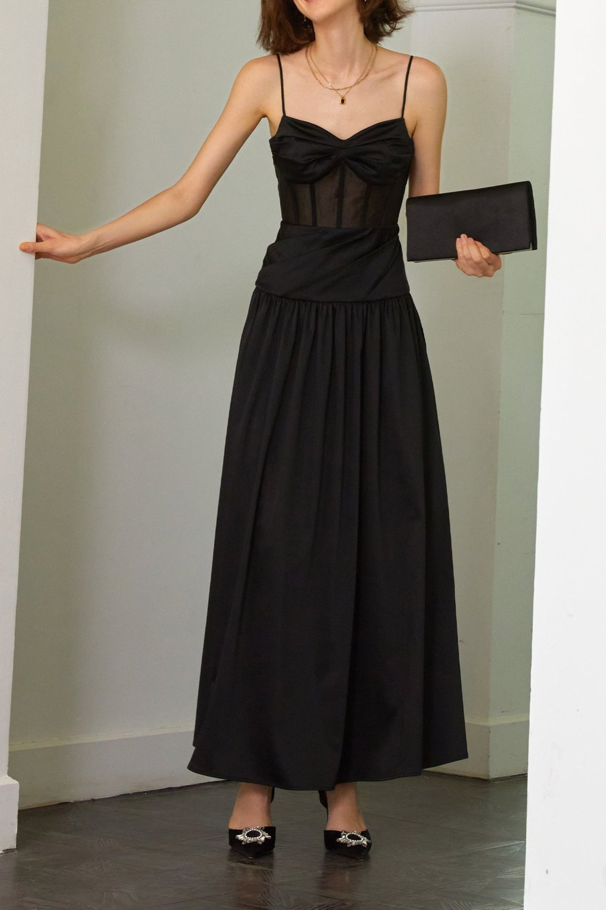 Fishbone tube maxi dress