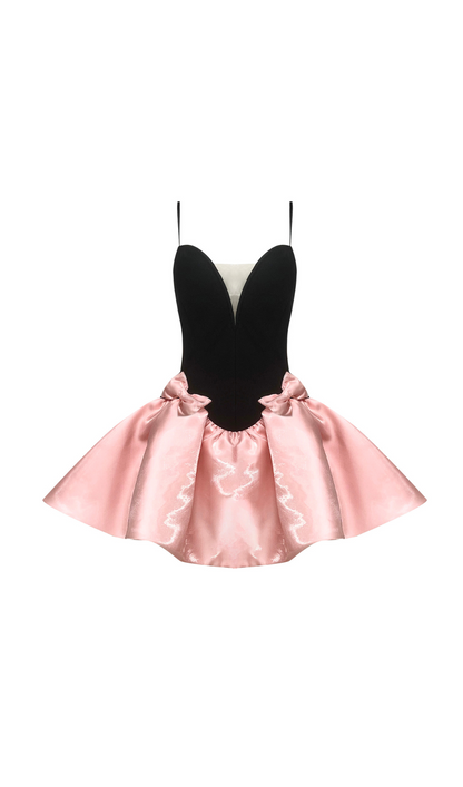 valerie two-tone bowquette mini dress