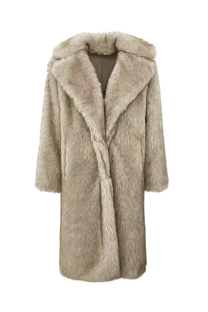 Gray Gradient Faux Fox Fur Eco Friendly Coat