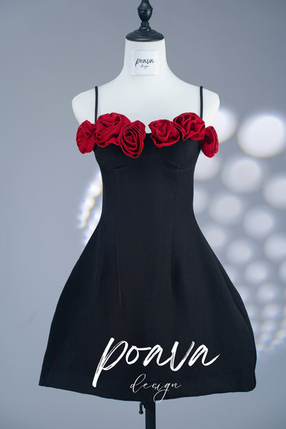 Ronja Spaghetti Flower Mini Dress