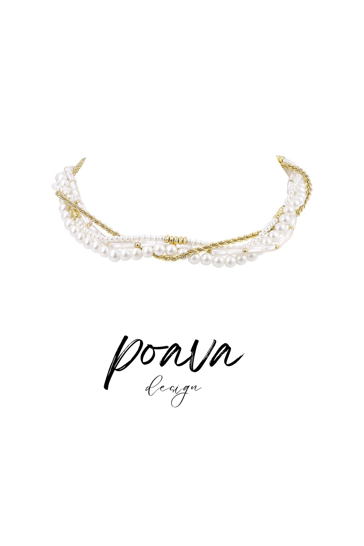 Pearl necklace in gold