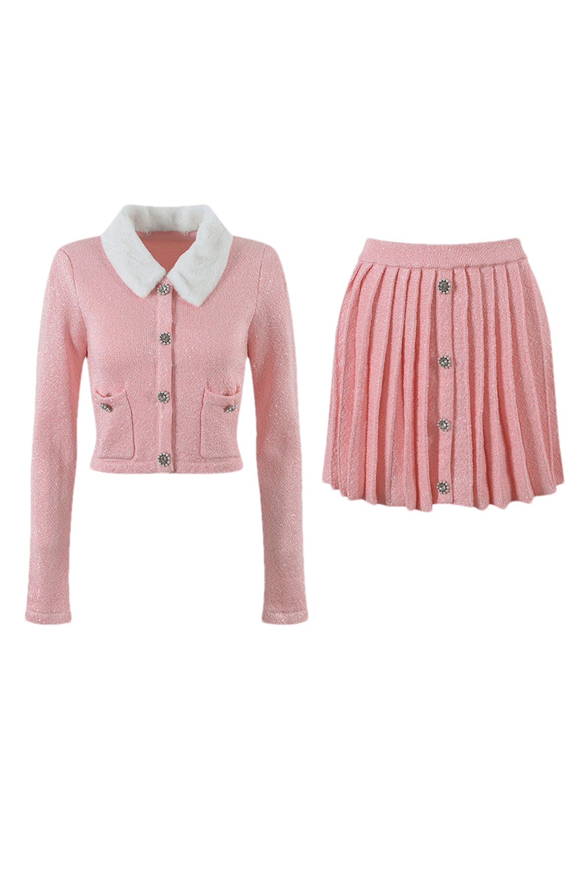 Armelle pink jacket & skirt matching set