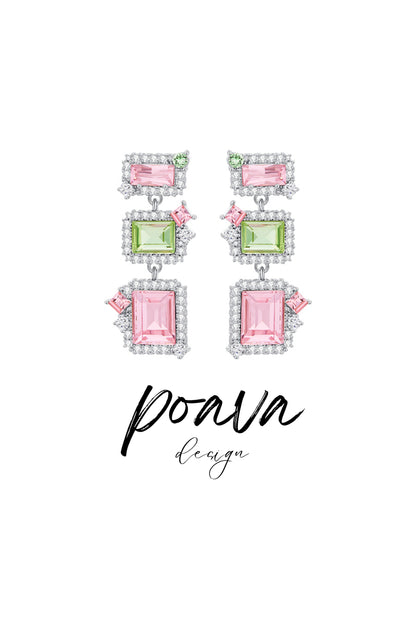 Pink crystal Embellished earrings