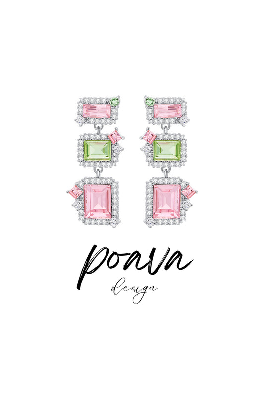Pink crystal Embellished earrings