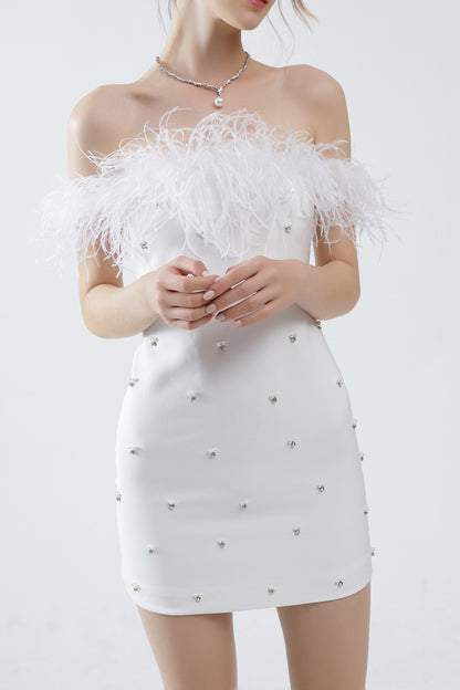 Strapless Embellished Mini Dress