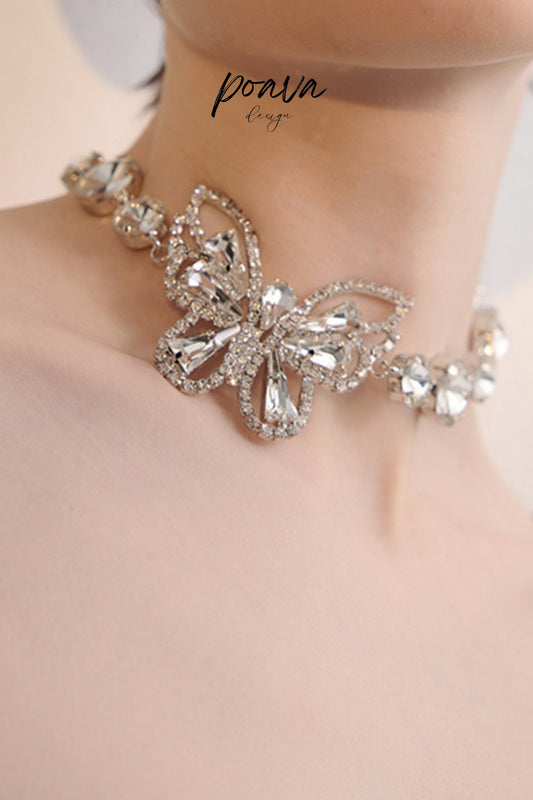 crystal-embellished layered necklace