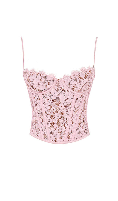 Floral Lace Corset Cami Top