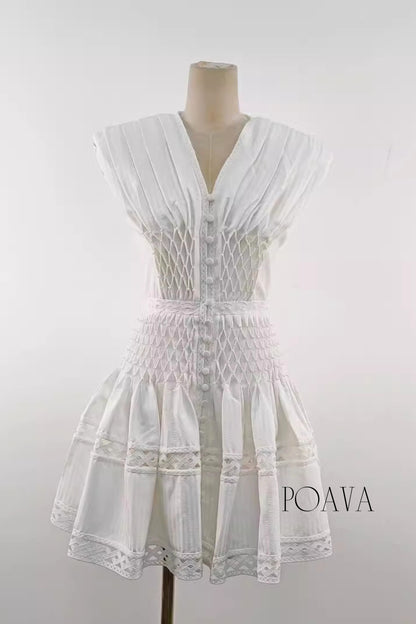 Cream Lace Mini Dress