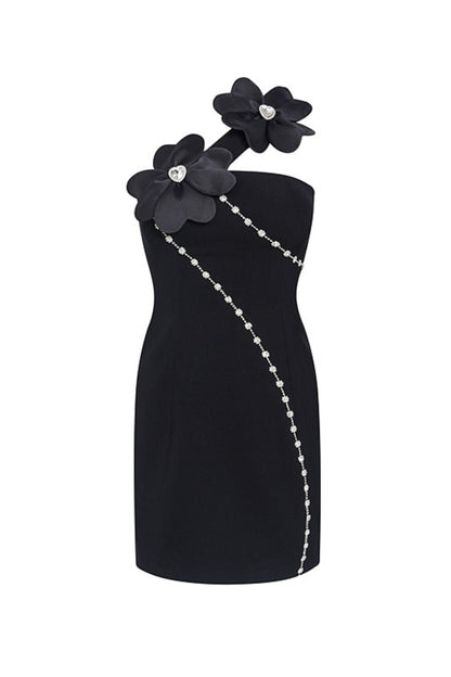 Black One Shoulder Mini Dress