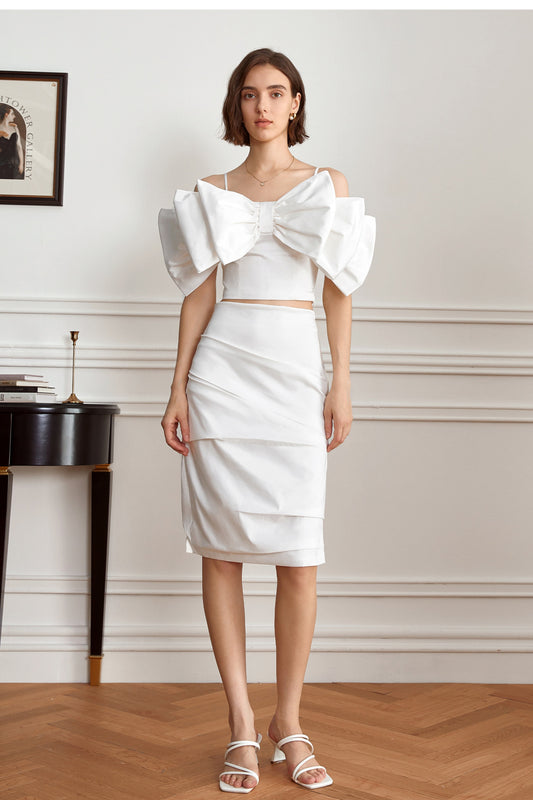Bandage Midi Dress in White