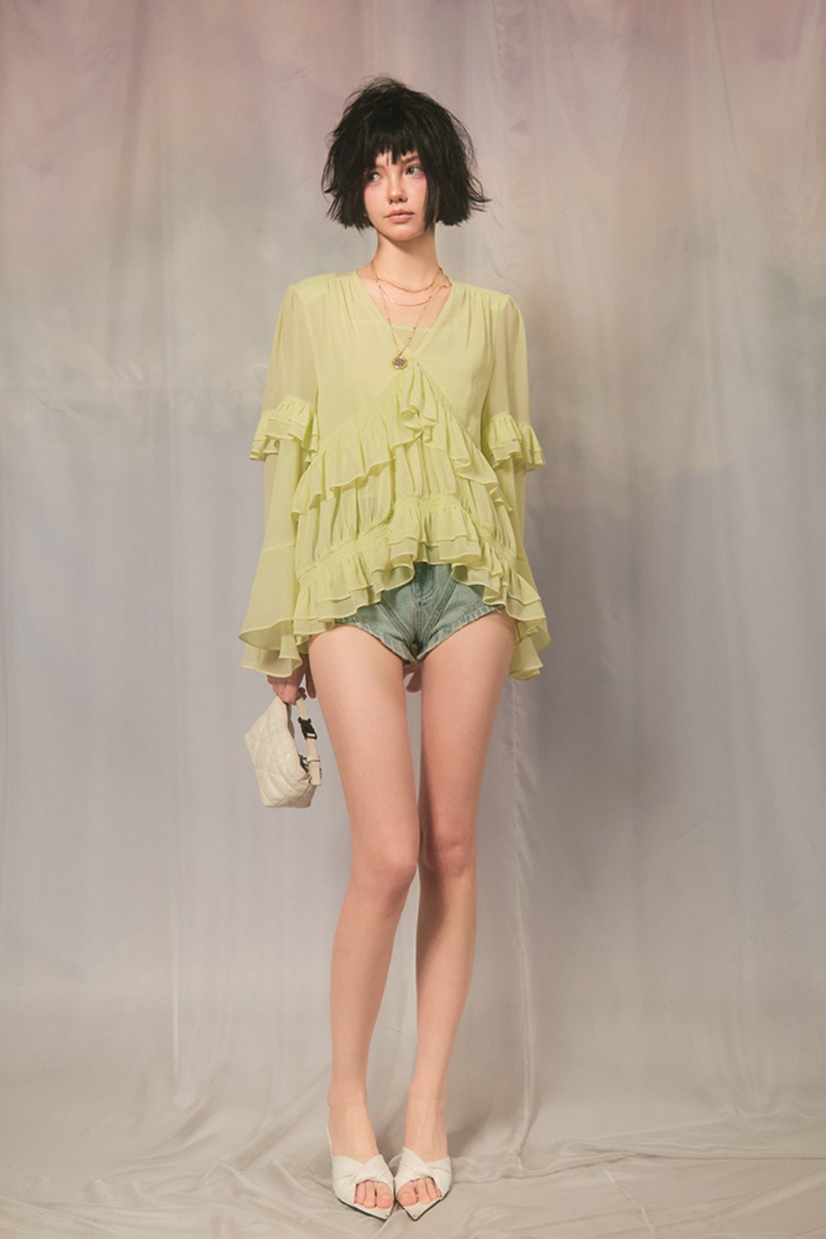 Long sleeve top in yellow