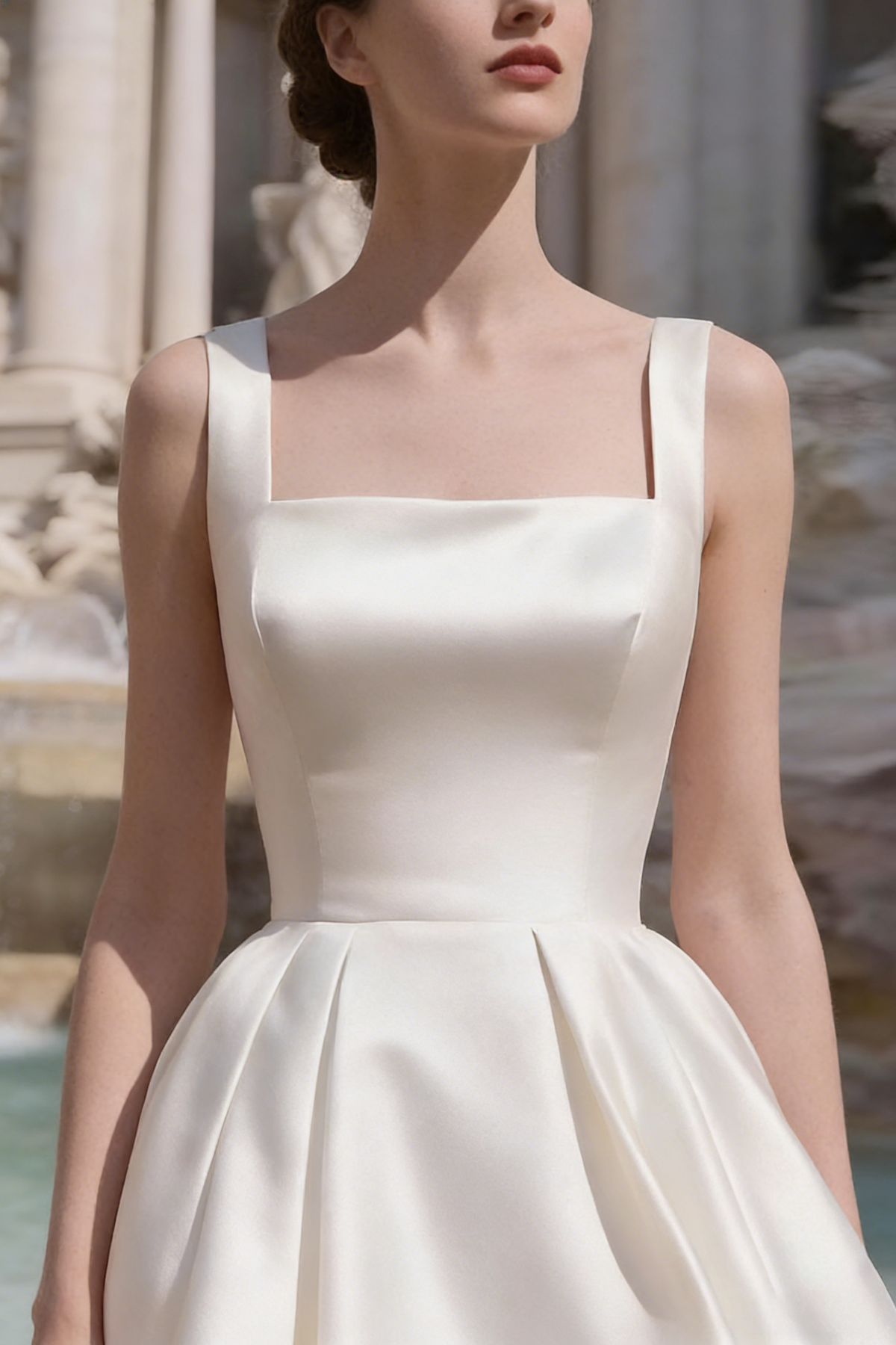 Sharon Minimalist Spaghetti Strap Midi Dress - Off-White