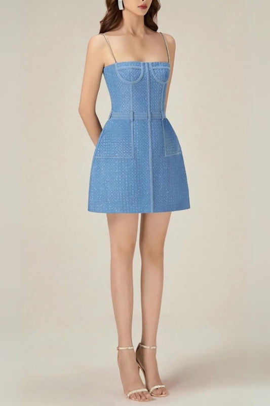 GABRIELLA MINI DRESS IN BLUE