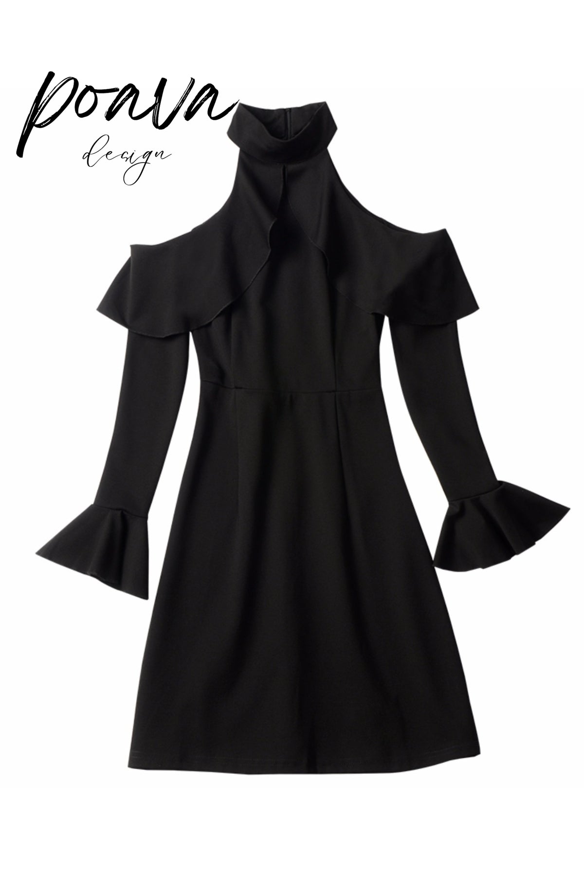 Hepburn mini dress in black