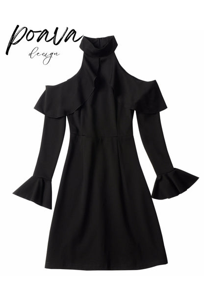 Hepburn mini dress in black