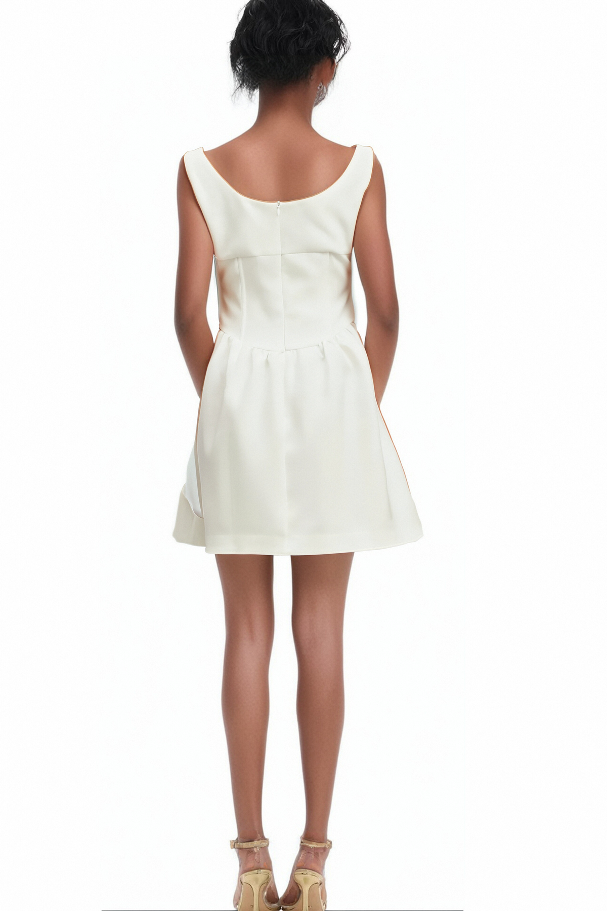 Flavia white crystal-embellished mini dress