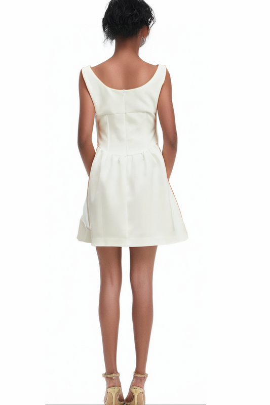Flavia white crystal-embellished mini dress