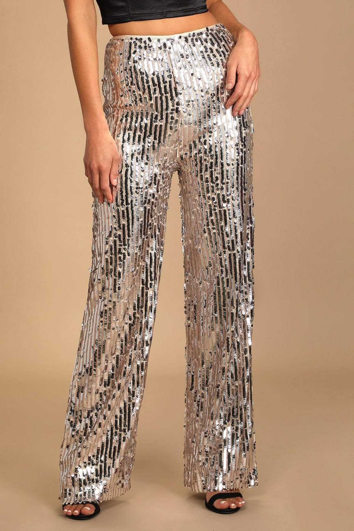 Silver Multi Sequin pants