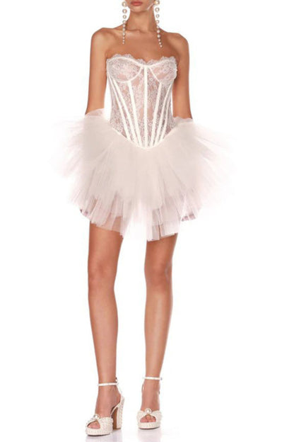 Tulle corset mini dress
