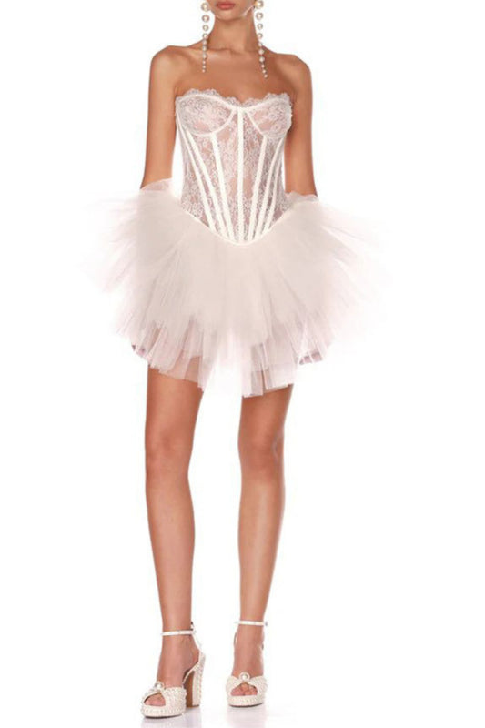 Tulle corset mini dress