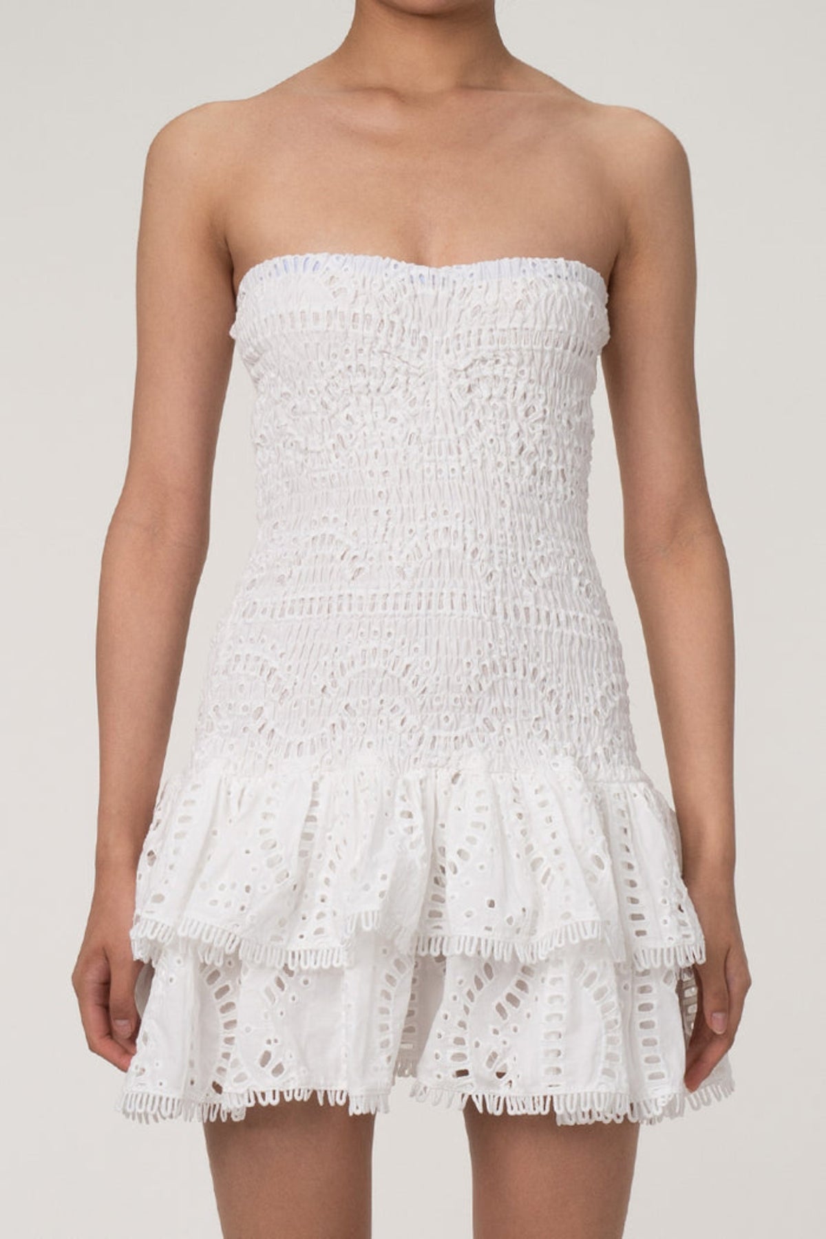 Santorini Eyelet Dress - WHITE