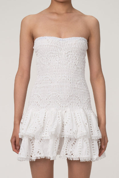 Santorini Eyelet Dress - WHITE